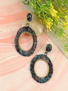 UNIVERSITY TRENDZ Gold-Plated Handcrafted Multicolor Beaded Earrings