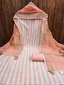 APNISHA Striped Unstitched Dress Material