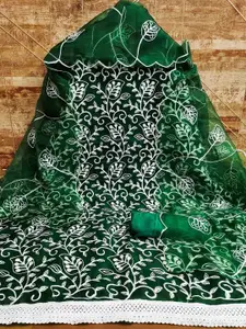 APNISHA Embroidered Organza Unstitched Dress Material