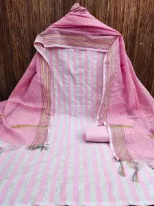 APNISHA Striped Unstitched Dress Material