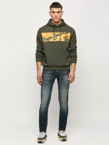 Pepe Jeans Typography Printed Hooded Sweatshirt
