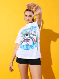 Stylecast X Hersheinbox Printed Drop-Shoulder Sleeves Cotton T-shirt