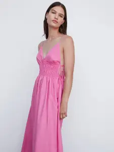 MANGO Pure Cotton Side Tie-Ups Maxi Dress