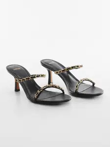 MANGO Women Chain Detail Slim Heels