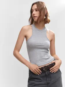 MANGO Round Neck Fitted Top