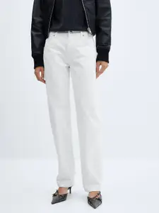 MANGO Women Pure Cotton Straight Fit Jeans