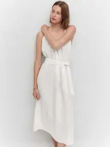 MANGO Pure Cotton A-Line Midi Dress