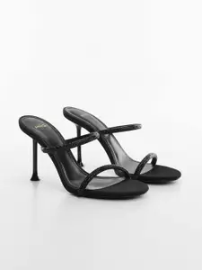 MANGO Stone Embellished Party Stilettos