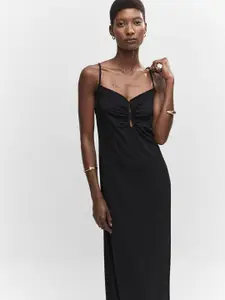 MANGO Ruched Maxi Dress