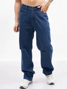 MASCLN SASSAFRAS Men Mid-Rise Slash Knee Pure Cotton Relaxed Fit Jeans
