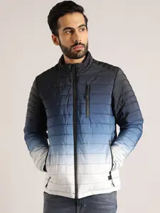 Indian Terrain Colourblocked Stand Collar Puffer Jacket