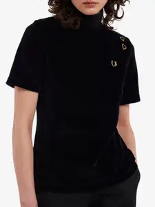 Fred Perry High Neck Embroidered Detail Regular Top