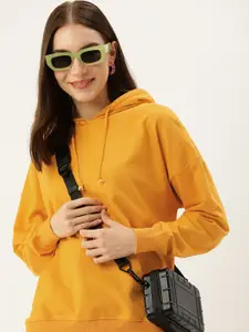 Harvard Solid Drop Shoulder Sleeves Pullover Hooded Sweatshirt