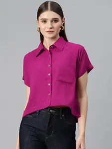 Cottinfab Fringed Raglan Sleeves Shirt Style Top