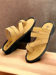 Buxton Men One Toe Textured Comfort Sandals