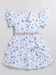 Toonyport Floral Printed Chiffon Fit & Flare Dress