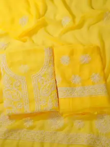 ADA Ethnic Motifs Embroidered Chikankari Unstitched Dress Material
