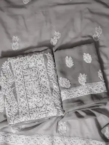 ADA Chikankari Embroidered Unstitched Dress Material