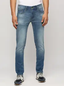 Pepe Jeans Men Slim Fit Low-Rise Heavy Fade Stretchable Jeans