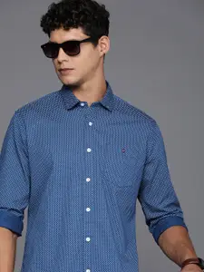 Louis Philippe Jeans Slim Fit Printed Pure Cotton Casual Shirt