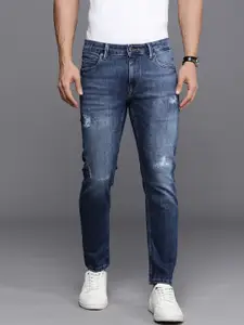 Louis Philippe Jeans Men Low-Rise Low Distress Light Fade Stretchable Jeans