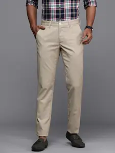 Louis Philippe Sport Textured Tapered Fit Mid-Rise Smart Casual Trousers