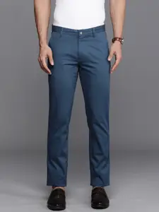 Louis Philippe Sport Men Striped Slim Fit Low-Rise Chinos Semiformal Trousers