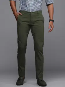 Louis Philippe Sport Solid Super Slim Fit Mid-Rise Smart Casual Trousers