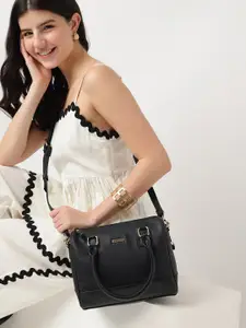 Fastrack Women Textured Handheld Satchel with Detachable Sling Straps & Dual Carry Option