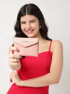 Fastrack Women Solid PU Three-Fold Wallet with Button Closure