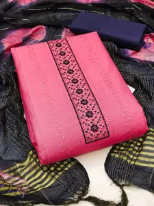 MANVAA Floral Embroidered Sequinned Unstitched Dress Material