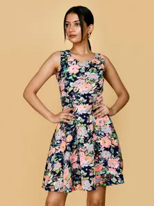 BAESD Floral Printed Modal Fit & Flare Dress