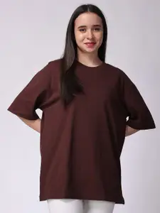 The Label Bar Drop Shoulder Sleeves Cotton Oversized T-shirt