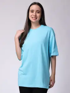 The Label Bar Drop Shoulder Sleeves Cotton Oversized T-shirt