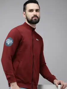 SPYKAR Solid Long Sleeves Front-Open Sweatshirt