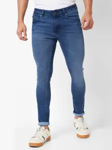 SPYKAR Men Super Skinny Fit Low-Rise Light Fade Stretchable Jeans