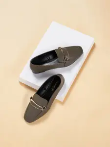 Forever Glam by Pantaloons Women Square Toe Comfort Insole Horsebit Loafers