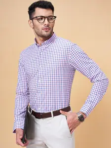Peregrine by Pantaloons Gingham Checked Slim Fit Cotton Formal Shirt