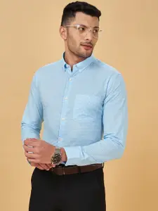 Peregrine by Pantaloons Micro Checked Slim Fit Cotton Formal Shirt