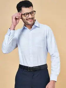 Peregrine by Pantaloons Horizontal Striped Cotton Slim Fit Opaque Formal Shirt