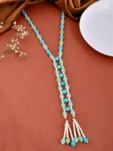 Silvermerc Designs Gold-Plated Pearls Tasselled Necklace