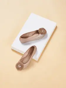 Pantaloons Junior Girls Brown Colourblocked Ballerinas Flats