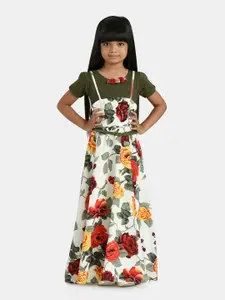 Peppermint Girls Floral Print Fit & Flare Maxi Dress