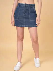 SF JEANS by Pantaloons Mini Cotton Denim Straight A-Line Skirt