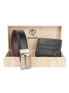 ZEVORA Men Reversible Belt And Wallet Accessory Gift Set
