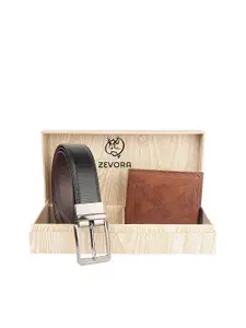 ZEVORA Men Reversible Belt And Wallet Gift Set