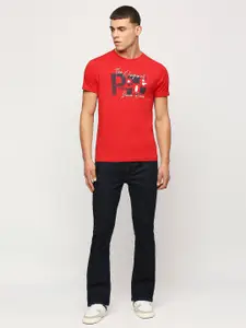 Pepe Jeans Printed Short Sleeves Slim-Fit Pure Cotton T-shirt