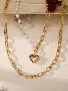 Krelin Gold-Plated Layered Chain With Heart Shape Pendant