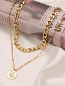 FIMBUL Gold-Plated Alloy Layered Coin Pendant Chain
