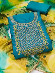 KALINI Ethnic Motifs Embroidered Beads and Stones Unstitched Dress Material